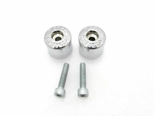ROYAL ENFIELD PLASTIC HANDLE BAR WEIGHTS IN CHROME EMBOSSED NEW BRAND