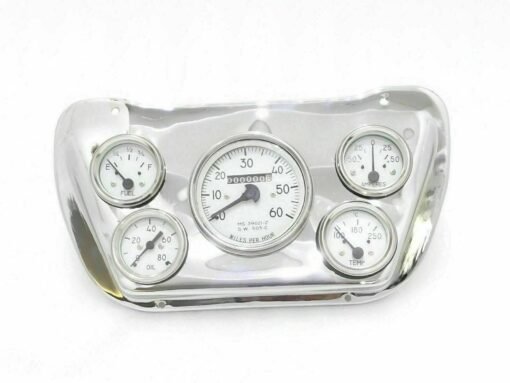 NEW WILLYS JEEP COMPLETE WHITE FACE SPEEDOMETER MOUNTING CHROME PLATE