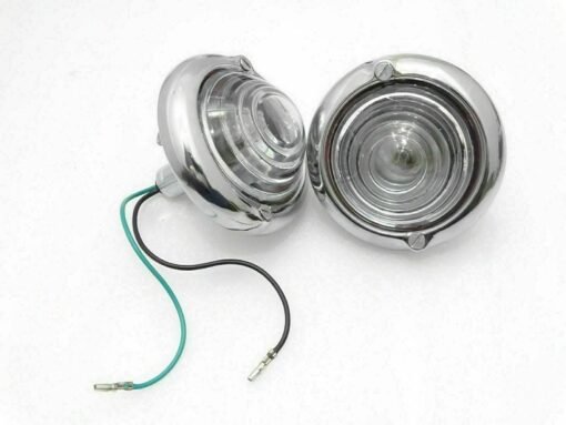 NEW WILLYS FORD JEEP PARKING TURN SIGNAL INDICATOR CLEAR GLASS LIGHT PAIR CHROME