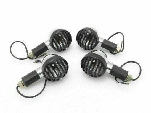 5x CLEAR INDICATOR SET OF 4 WITH POWDER COATED GRILL ROYAL ENFIELD NEW BRAND