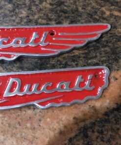 Pair of Ducati badges (wings) for Ducati Scrambler and Mark 3 tank in forged aluminium identical original