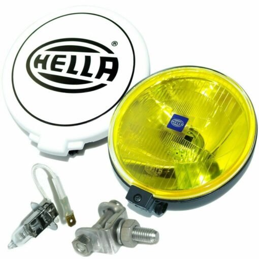 Hella Comet 500 Driving Lamp Yellow Spot Light With Cover Universal Fit