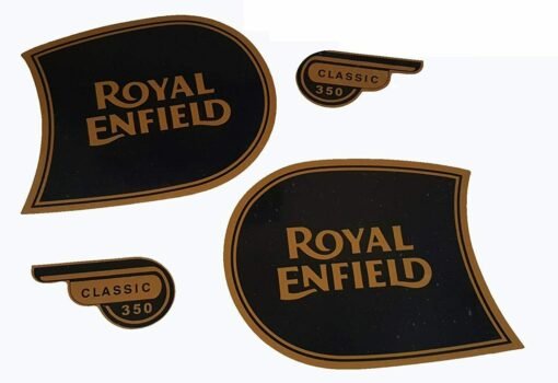 Spidy Moto Royal Enfield Classic 350 Fuel Tank & Tool Box Sticker Logo Black
