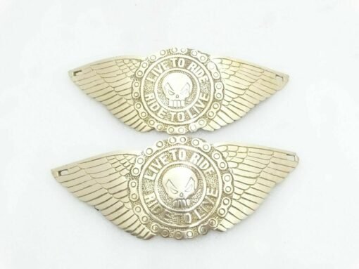 NEW PETROL TANK BADGES LIVE TO RIDE BRASS MADE SUITABLE FOR ROYAL ENFIELD