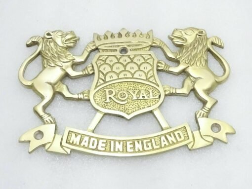 BRASS MADE REAR NUMBER PLATE LION BADGE SUITABLE FOR ROYAL ENFIELD