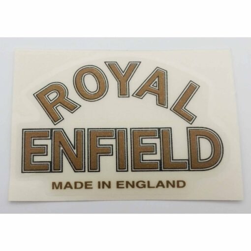 ROYAL ENFIELD Text Gold Toolbox mudguard Pannier Decal Sticker