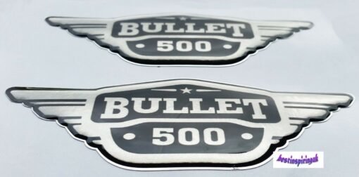 BULLET 500CC BADGE SILVER STICKER DECAL FOR ROYAL ENFIELD BULLET