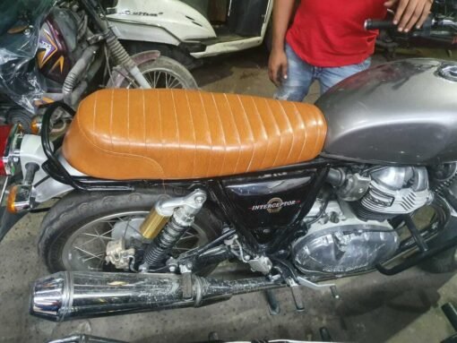 fit for Royal Enfield Exclusive BSA Style Front and Pillion Seat Brown