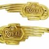 Pair Royal Enfield Bullet Tank Solid Brass Badges