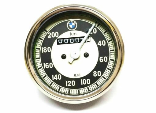 FOR FIT BMW REPLICA SPEEDO 0-200 MPH WHITE FACE METAL CASED BMW R25 R26 & R50-51