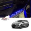 Car Door Foot Step Led Sill Plate With Mirror Finish for Mahindra Marazzo (Set of 4PCS, Blue) Door Sill Plate