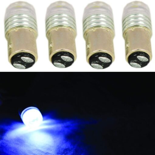 R.J.VON - Premium Universal Bike/Car Tail Brake Lights Strobe Flashing LED Bulbs Pack of 4 (White)
