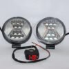 SELLCOM LED Flood Fog Lights (Multiple Designs)| Auxiliary Headlights| White/Yellow color| Set of 2 pc. + On/off switch| All Bikes and Cars| Waterproof Led Flood Lamp Offroad Driving (10 LED round)