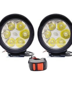 AUTOPOWERZ LED Fog Lights for Bikes and Cars High Power, Heavy clamp and Strong ABS Plastic (Black) -6 LED Cap Set