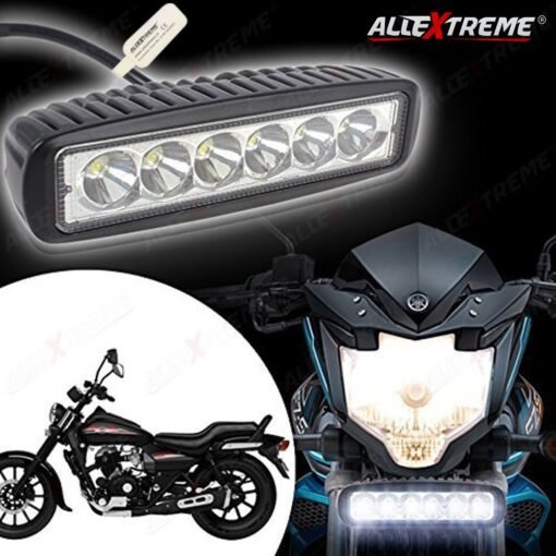 AllExtreme EX6I6F1 6 LED Fog Light Bar 6 Inch Waterproof Driving Lamp with Mounting Bracket for Motorcycles and Cars (18W, White Light, 1 PC)