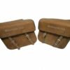 Brown Leather Saddle Bag For Royal Enfield Classic Bullet Std Electra Meteor