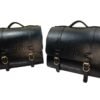 NEW PURE LEATHER SADDLE BAG FOR ROYAL ENFIELD MOTORCYCLE BLACK COLOR