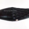 Black Pure Leather Dual Seat For Royal Enfield Interceptor 650cc Continental GT