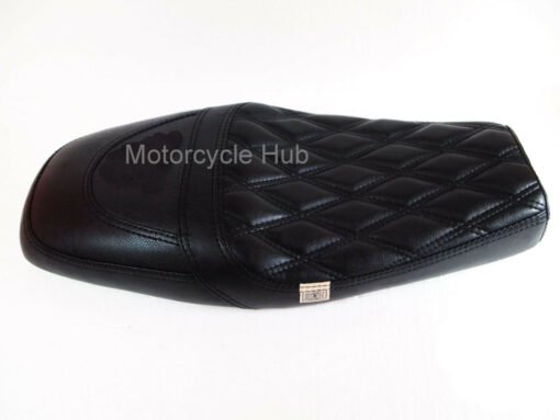 Black Pure Leather Dual Seat For Royal Enfield Interceptor 650cc Continental GT