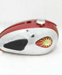 Fuel Tank+Cap+ Red Badges+Tap+Knee Pad Cherry Chrome Paint fit for BSA A65 Thunderbolt