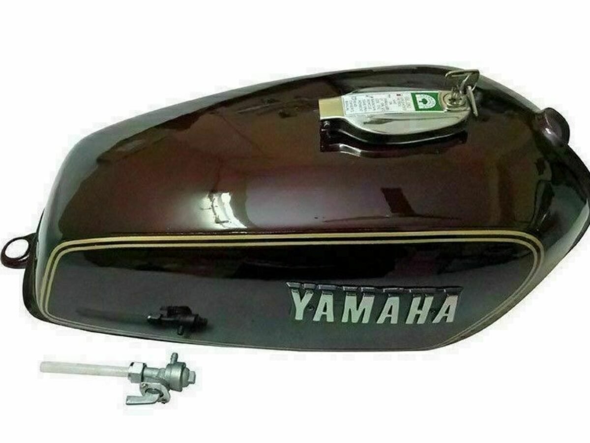 Petrol Fuel Gas Tank LID Cap Steel Maroon With Chrome Yamaha RX100