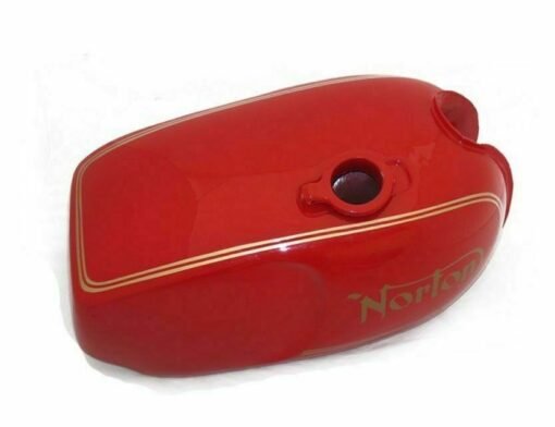 Fuel Petrol Gas Tank Steel Red Painted Golden Striped Norton Commando Roadster