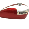 Fuel Petrol Gas Tank With Cap & Tap Cherry & White Painted for fit Triumph T140