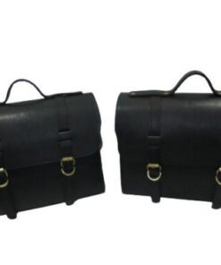 New Pure Leather Saddle Bag For Royal Enfield Standard Electra Bullet Black