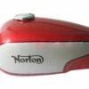 Fuel Petrol Gas Tank +Cap Steel Red & Silver Painted fit for Norton Commando Fastback