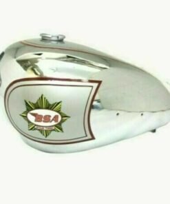 Petrol Fuel Gas Tank + Logo Chrome & Silver Painted BSA A7 Plunger Model 1950's