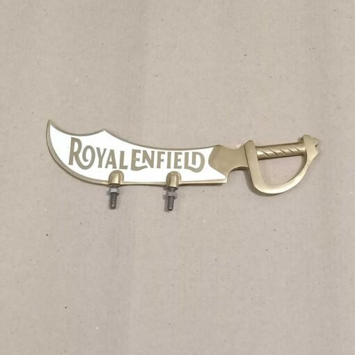 Front White Sticker Mudguard Number Plate Brass Fits Royal Enfield BSA Norton