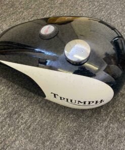 Petrol Fuel Gas Tank Fits For Triumph T140 Black Aand White Painted Oil In Frame