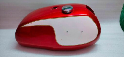 Fits Triumph T140 Red And White Painted Petrol Tank + Cap New Brand