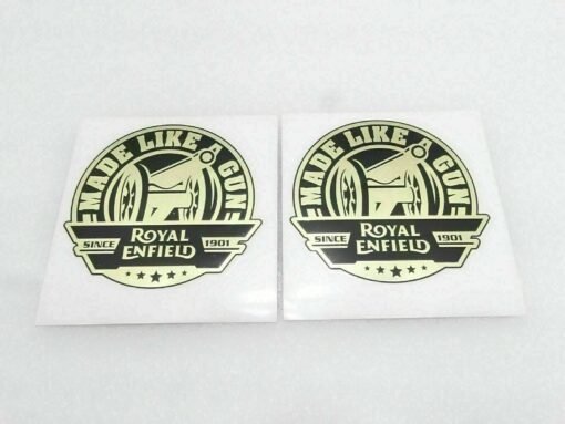 New "MADE LIKE A GUN"(Golden) STICKER SUITABLE FITS FOR ROYAL ENFIELD