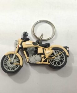 New Keychain Black & Cream Rubber Fits Royal Enfield