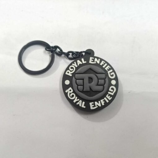 New Keychain Black & Grey Rubber Fits Royal Enfield