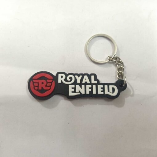 New Keychain Black & Red Rubber Fits Royal Enfield