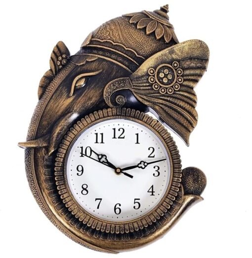 New Analog Wall Clock Copper Ganesha Unique Design for Best Decor Office