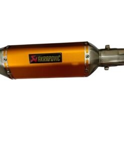 Universal Akrapovic Exhaust - Enhance Performance and Sound for All Bikes (Orange)