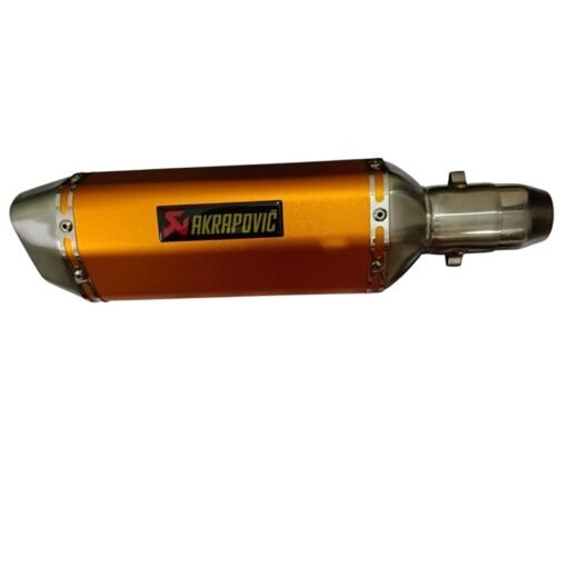 Universal Akrapovic Exhaust - Enhance Performance and Sound for All Bikes (Orange)