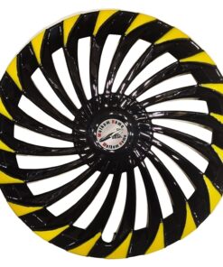 Universal 14 inch Hub Cap Wheelcover Turbain Yellow Black