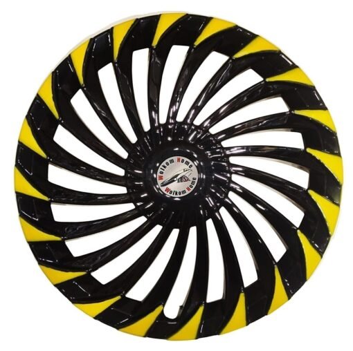 Universal 14 inch Hub Cap Wheelcover Turbain Yellow Black