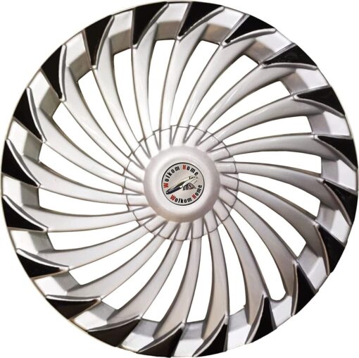 Universal 14 inch Hub Cap Wheelcover Turbain shine Silver Black