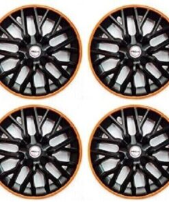15 Inch Black Orange Wheel Cover (Set of 4Pc)(Press Fitting) Model- Phantom GT