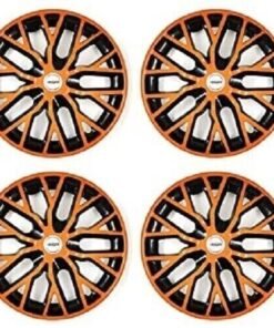 Black Orange 15 Inch Wheel Cover wheel Cap Universal (Set of 4Pc) (Phantom)