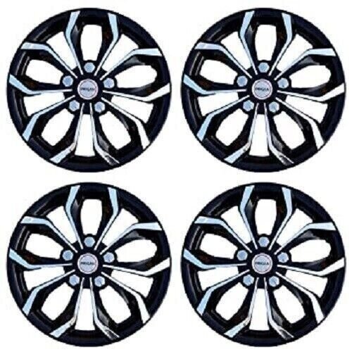 14 Inch Chrome with Black Wheel Cover Universal Model wheel Cap (Set of 4Pc) 14