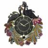 Peacock Design Wall Clock Wooden Watch Hand Made Multicolour 38x33 cm Pack of 1