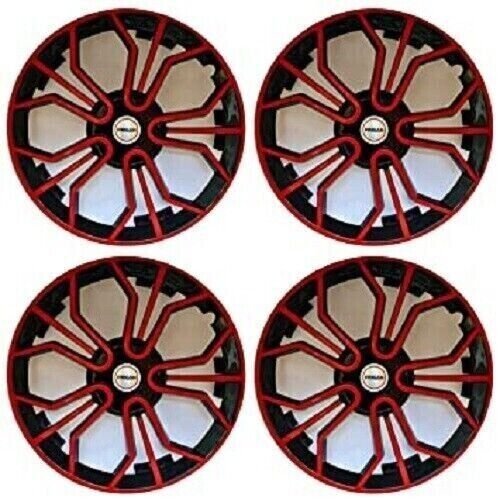 14 Inch Black Red Wheel Cover (Set of 4Pc) Model- Magic-Black Red-14
