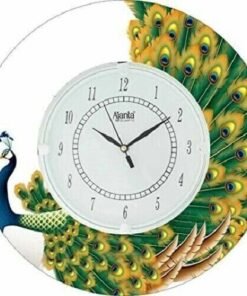 Peacock Designer Antique Wooden Wall Clock Size(12 X 12 Inches)