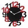 Black Red Wall Clocks Wooden Bignum clocks for Home/Wall Decor 10 Inch